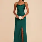 Lydia Dress Matte Satin Emerald