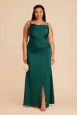 Lydia Dress Matte Satin Emerald - Image 3